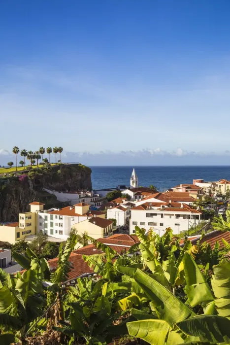 Framed Print : Portugal, Madeira, Funchal, View of Camara de Lobos beneath Ilheu gardens Framed Print : Portugal, Madeira, Funchal, View of Camara de Lobos beneath Ilheu gardens