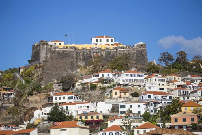 Framed Print : Portugal, Madeira, Funchal, View towards Sao Joao Fort Framed Print : Portugal, Madeira, Funchal, View towards Sao Joao Fort