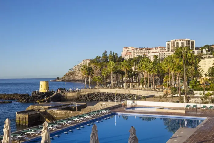 Framed Print : Portugal, Madeira, Funchal, View of swimming pool and Hotel Belmond Reids Palace Framed Print : Portugal, Madeira, Funchal, View of swimming pool and Hotel Belmond Reids Palace