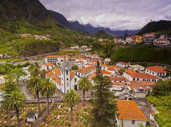 Portugal, Madeira, Sao Vicente, Elevated view of the Old Town
