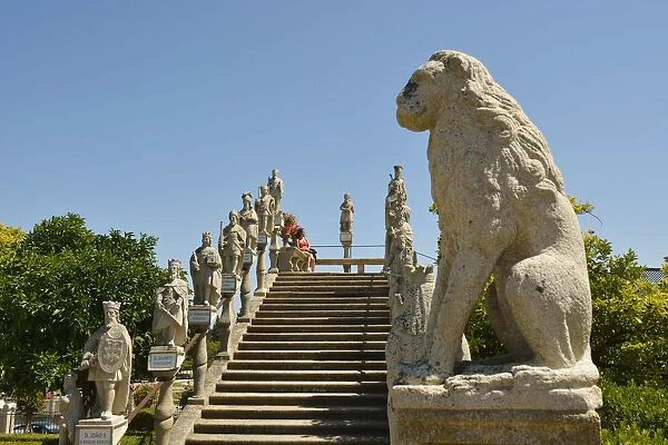 Portuguese Kings stairway in the gardens of the Paco Episcopal of Castelo Branco