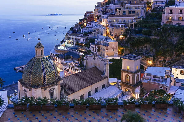 Positano, Amalfi Coast, Campania, Sorrento, Italy. View of the town