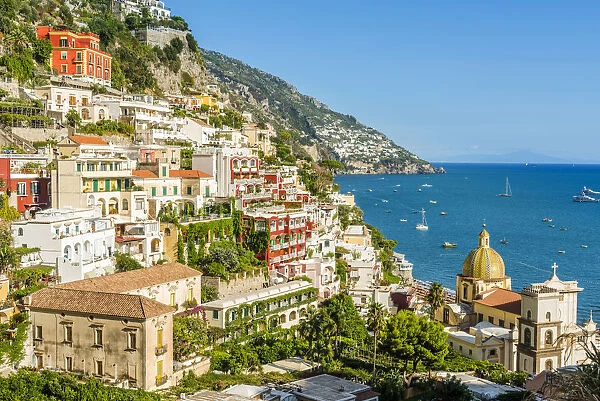 Positano, Amalfi coast, Salerno, Campania, Italy. Positano cityscape