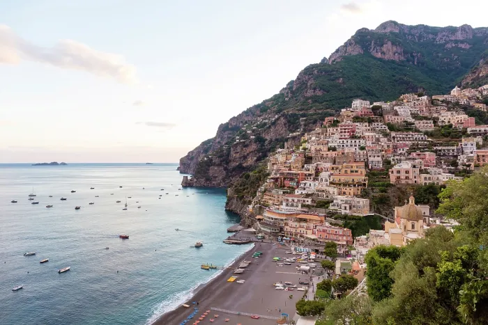 Framed Print : Positano at dusk, Amalfi Coast, Salerno Province, Campania, Italy Framed Print : Positano at dusk, Amalfi Coast, Salerno Province, Campania, Italy