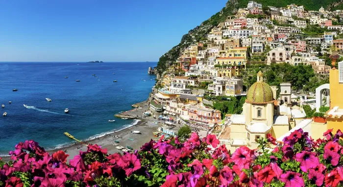 Framed Print : Positano, view to Beach and the Church Santa Maria Assunta Amalfi Coast, Campania, Italy Framed Print : Positano, view to Beach and the Church Santa Maria Assunta Amalfi Coast, Campania, Italy