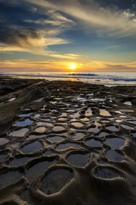 Framed Print : The Potholes at Sunset, La Jolla, California, USA Framed Print : The Potholes at Sunset, La Jolla, California, USA