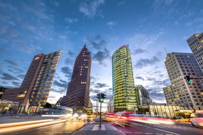 Framed Print : Potsdamer Platz at night, Berlin, Germany Framed Print : Potsdamer Platz at night, Berlin, Germany