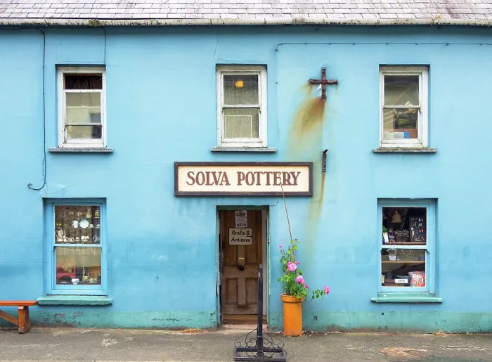 Framed Print : Pottery and antiques shop on Solva High Street, Pembrokeshire, Wales Framed Print : Pottery and antiques shop on Solva High Street, Pembrokeshire, Wales