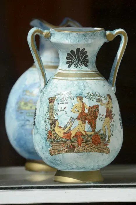 Framed Print : Pottery in Sitia, Crete, Greece, Europe Framed Print : Pottery in Sitia, Crete, Greece, Europe