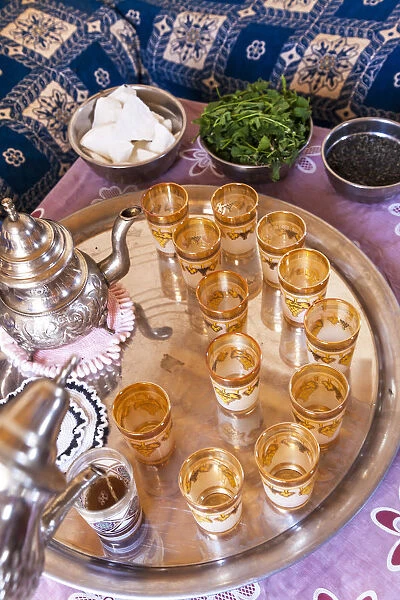 Pouring mint tea, Morocco