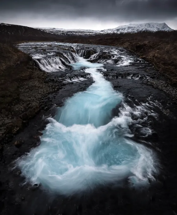 Framed Print : The powder blue waters of Bruarfoss, Bruar River, Iceland Framed Print : The powder blue waters of Bruarfoss, Bruar River, Iceland