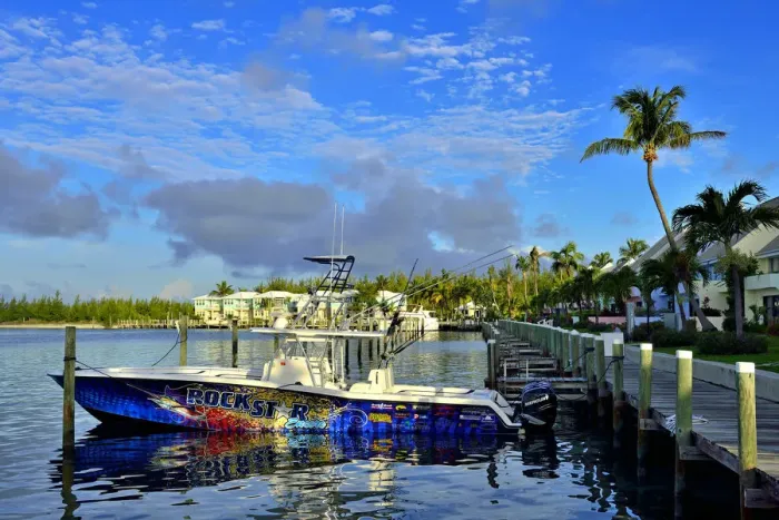 Framed Print : Power boat for deep sea fishing, Hotel Resort Treasure Cay, Abacos Islands, Bahamas Framed Print : Power boat for deep sea fishing, Hotel Resort Treasure Cay, Abacos Islands, Bahamas