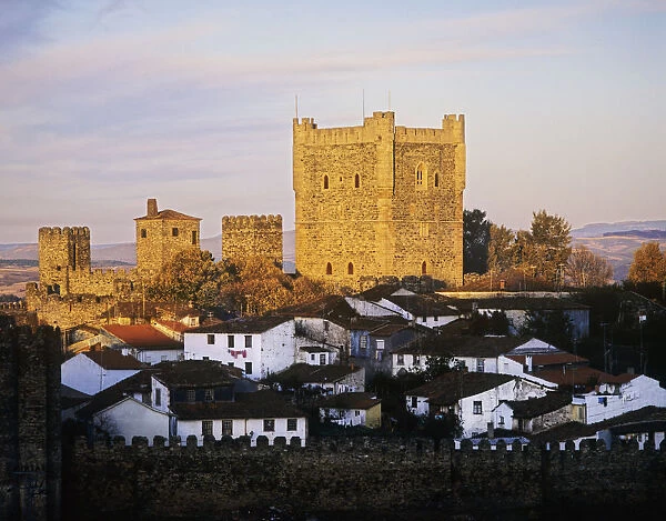 The powerful 13th century medieval castle of Braganca. Tras os Montes, Portugal