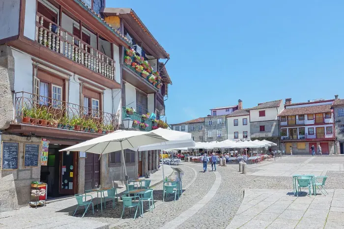 Framed Print : Praca de Santiago, Guimaraes, Minho Region, Portugal Framed Print : Praca de Santiago, Guimaraes, Minho Region, Portugal