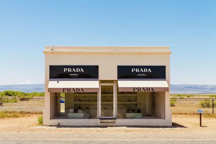 Framed Print : Prada Marfa, Permanent sculpture by Elmgreen and Dragset, Marfa, Texas, USA