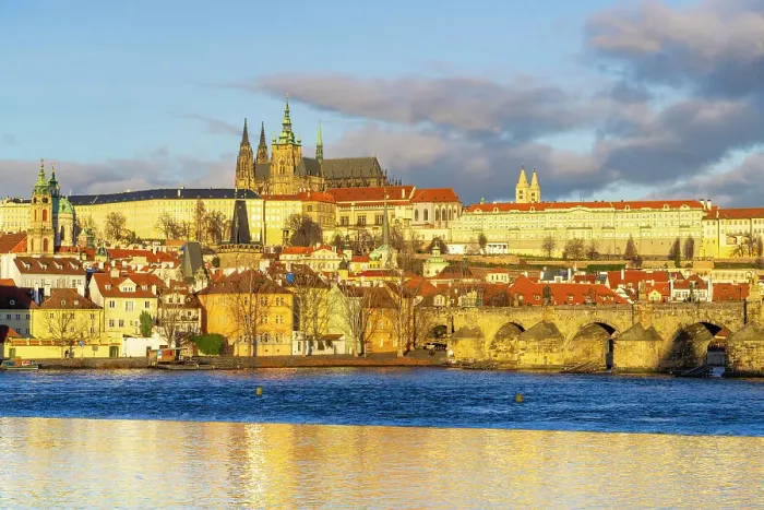 Framed Print : Prague Castle and Charles Bridge, Prague, Bohemia, Czech Republic Framed Print : Prague Castle and Charles Bridge, Prague, Bohemia, Czech Republic