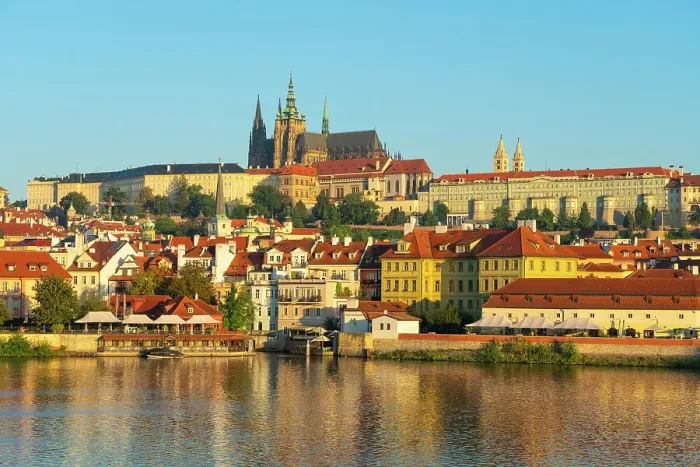 Framed Print : Prague Castle against clear sky at sunrise, Prague, Bohemia, Czech Republic Framed Print : Prague Castle against clear sky at sunrise, Prague, Bohemia, Czech Republic