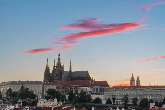 Framed Print : Prague Castle against sky at sunset, Prague, Bohemia, Czech Republic Framed Print : Prague Castle against sky at sunset, Prague, Bohemia, Czech Republic