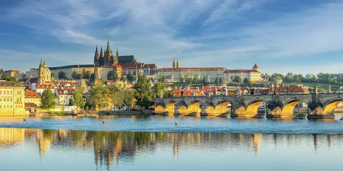 Framed Print : Prague Castle, St. Vitus Cathedral, Vltava river & Charles Bridge, Prague, Czech Republic Framed Print : Prague Castle, St. Vitus Cathedral, Vltava river & Charles Bridge, Prague, Czech Republic