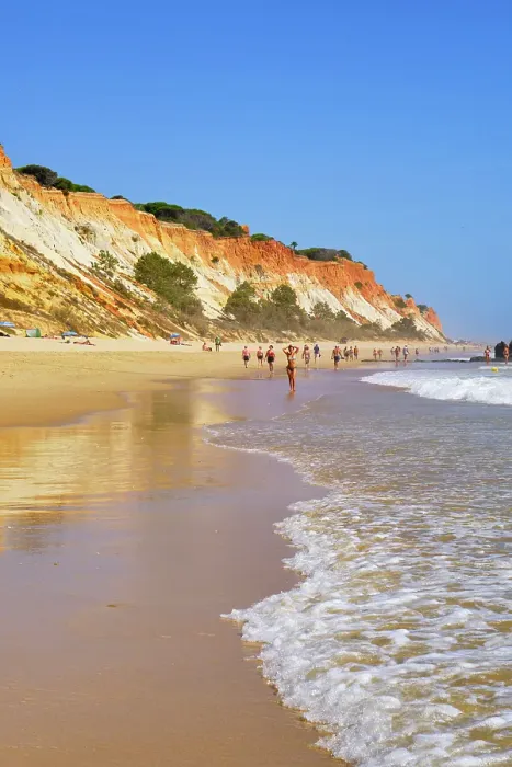 Framed Print : Praia da Falesia, one of the most quiet and beautiful beaches in Algarve, Portugal