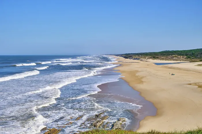 Framed Print : Praia Velha beach, Sao Pedro de Moel. Marinha Grande, Leiria. Portugal