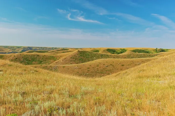 Framed Print : Prairie landscape of rolling hills and coulees, Iron Springs, Alberta, Canada Framed Print : Prairie landscape of rolling hills and coulees, Iron Springs, Alberta, Canada