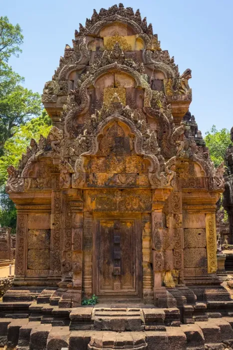 Framed Print : Prasat Banteay Srei temple ruins, UNESCO World Heritage Site, Siem Reap Province