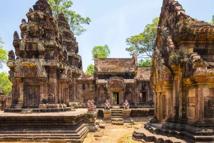 Framed Print : Prasat Banteay Srei temple ruins, UNESCO World Heritage Site, Siem Reap Province