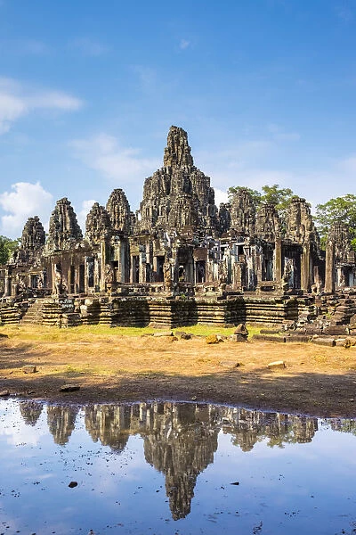 Prasat Bayon Temple Ruins Angkor Thom Framed Prints