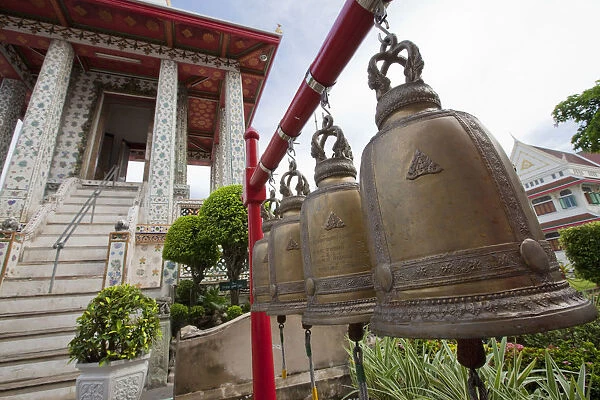 Prayer bells at the Wat Arun temple in Bangkok Thailand
