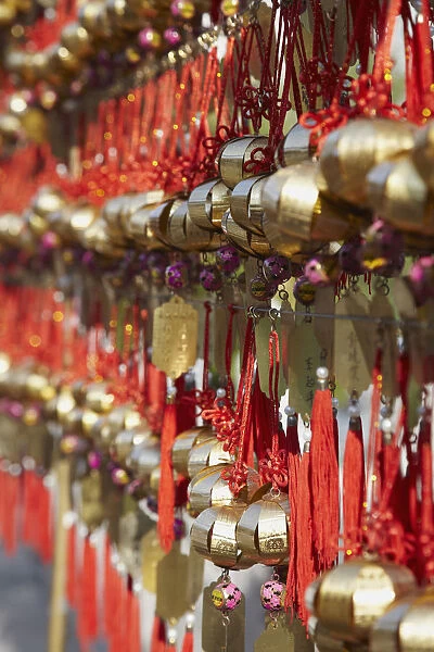 Prayer bells at Wong Tai Sin temple, Kowloon, Hong Kong, China
