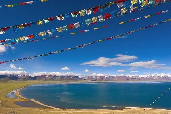 Prayer Flags at Nam Tso Lake, Central Tibet