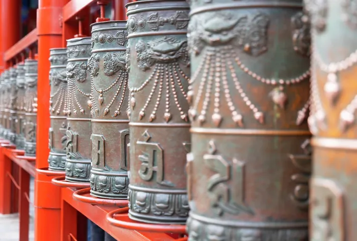 Framed Print : Prayer wheels at Prince Gong's Mansion at Qianhai Lake, Beijing, China Framed Print : Prayer wheels at Prince Gong's Mansion at Qianhai Lake, Beijing, China