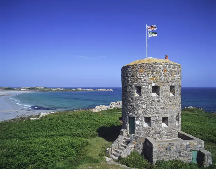 Framed Print : Pre-Martello Tower No. 5, L Ancresse Bay, Guernsey, Channel Islands