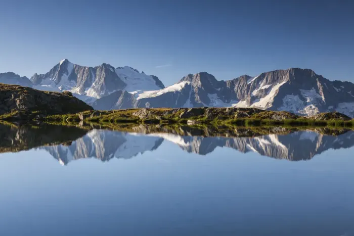 Framed Print : The Presanella group reflected into the Strino lakes, Val di Sole, Trentino-Alto Adige Framed Print : The Presanella group reflected into the Strino lakes, Val di Sole, Trentino-Alto Adige