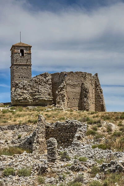 The preserved ruins of the abandoned old village as a result of the Spanish Civil War