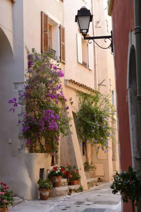 Framed Print : A pretty street in Roquebrune Village, Cote D azur, France, Europe Framed Print : A pretty street in Roquebrune Village, Cote D azur, France, Europe