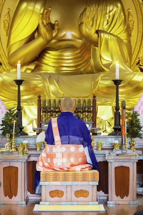 Framed Print : Priest during ceremony in Main Hall of Chuson-ji Temple (UNESCO World Heritage Site), Hiraizumi, Iwate, Japan Framed Print : Priest during ceremony in Main Hall of Chuson-ji Temple (UNESCO World Heritage Site), Hiraizumi, Iwate, Japan