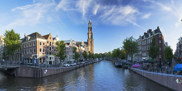 Prinsengracht canal and Westerkerk, Amsterdam, Netherlands