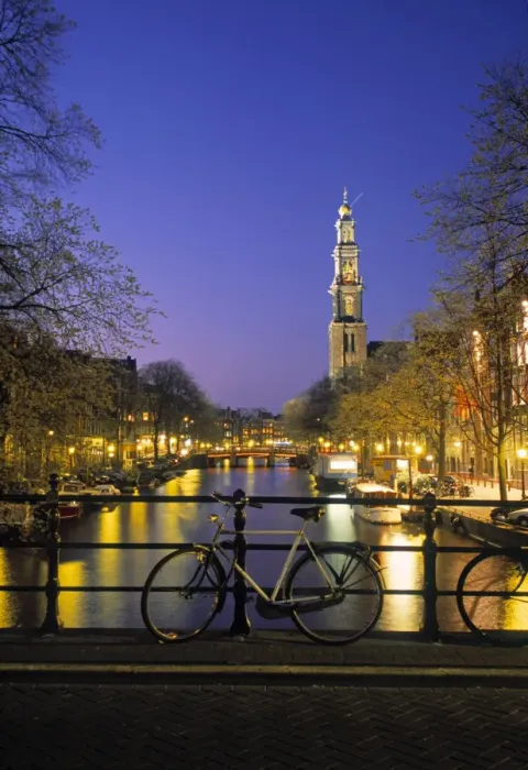 Framed Print : Prinsengracht & Wsterkerk, Amsterdam, Holland