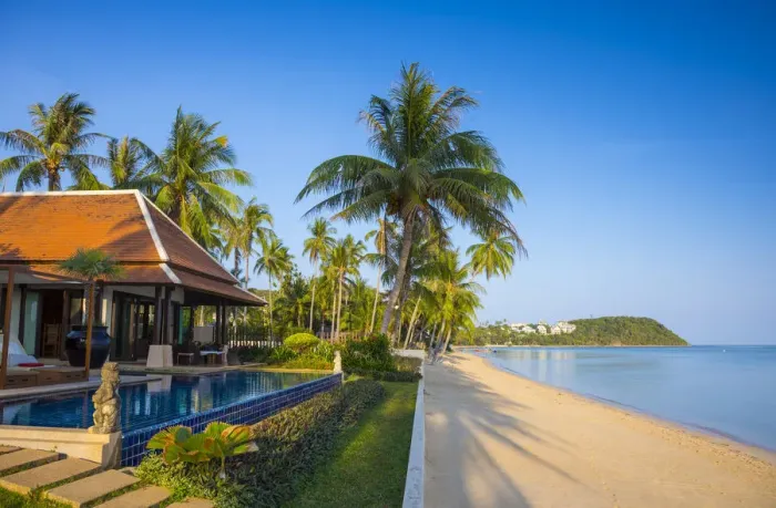 Framed Print : Private beachfront villa at Bo Phut beach, Koh Samui, Thailand Framed Print : Private beachfront villa at Bo Phut beach, Koh Samui, Thailand