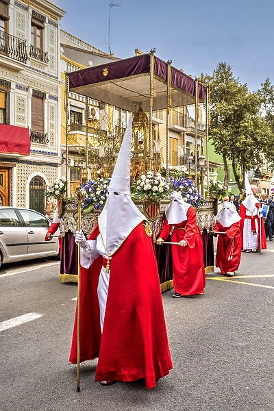 Procession of the Real Hermandad del Santo Caliz during the Easter Holy week (Semana Santa) in Valencia, Spain