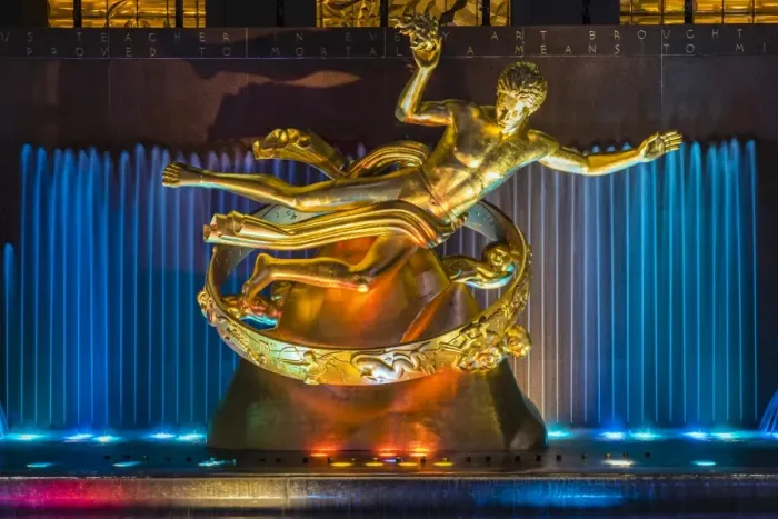 Framed Print : Prometheus bronze sculpture, Rockefeller Center, Manhattan, New York, USA Framed Print : Prometheus bronze sculpture, Rockefeller Center, Manhattan, New York, USA
