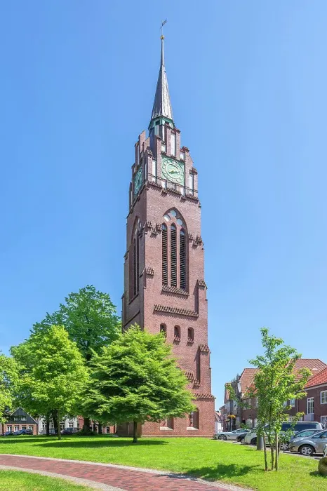 Framed Print : Protestant city church of Jever, East Frisia, Lower Saxony, Germany