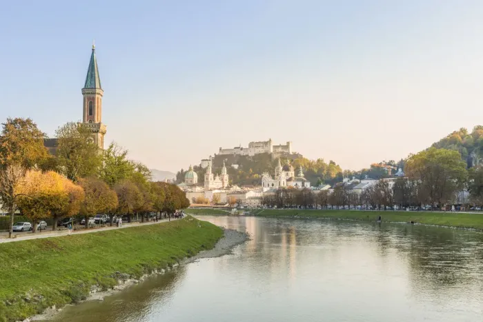 Framed Print : The Protestant parish Salzburg Christ Church along Salzach River Framed Print : The Protestant parish Salzburg Christ Church along Salzach River