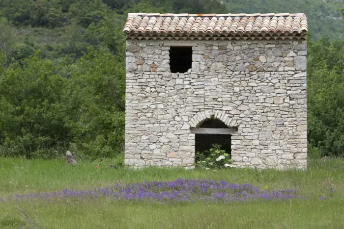 Framed Print : Provence, France. A traditional stone building in the south of France