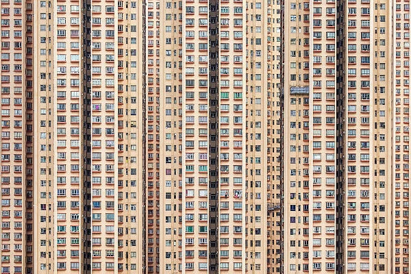 Public housing apartment block towers in Kowloon Bay, Kwun Tong District, New Territories