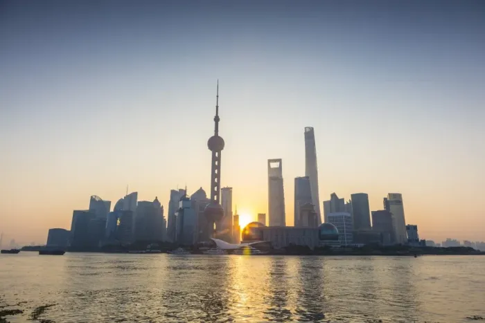 Framed Print : Pudong skyline across the Huangpu river, The Bund, Shanghai, China