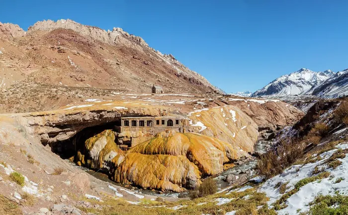 Framed Print : Puente del Inca and abandoned spa hotel, Mendoza, Argentina Framed Print : Puente del Inca and abandoned spa hotel, Mendoza, Argentina