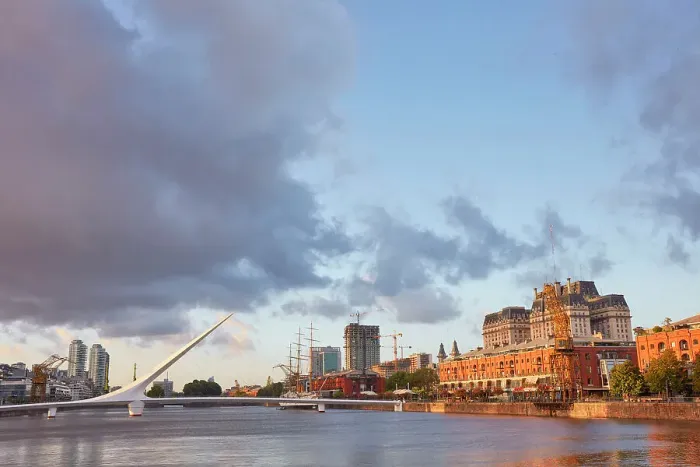 Framed Print : The Puente de la Mujer bridge at sunrise, Puerto Madero, Buenos Aires, Argentina Framed Print : The Puente de la Mujer bridge at sunrise, Puerto Madero, Buenos Aires, Argentina